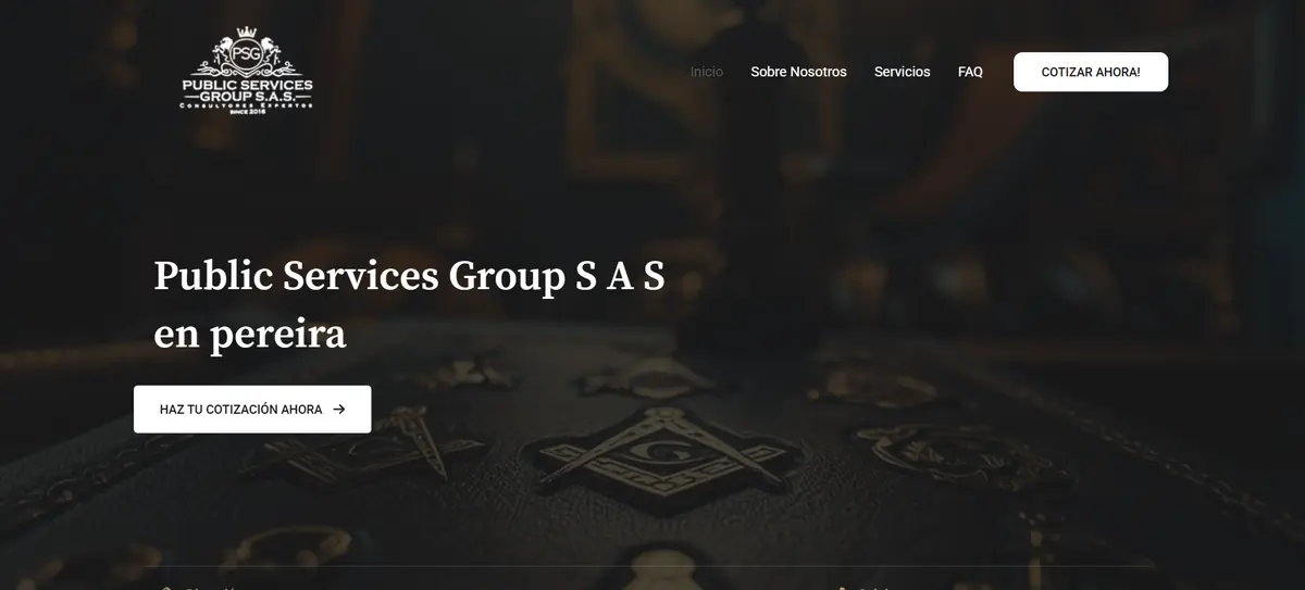 Diseño web de PSG S.A.S. en escritorio